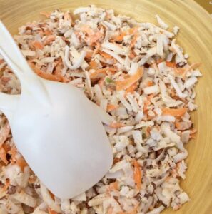 salade marinée de noix coco et carotte