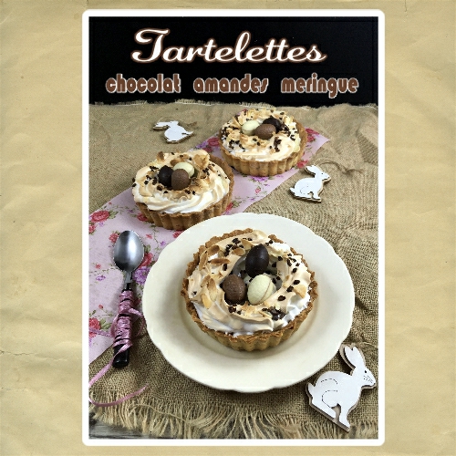 Tartelettes chocolat meringue et amandes