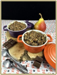 Crumble poire chocolat et noisettes sans gluten