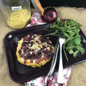 tarte polenta oignons rouges et fromage